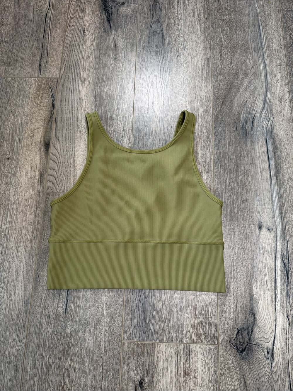 lululemon athletica Olive Green Ribbed Cropped Tank